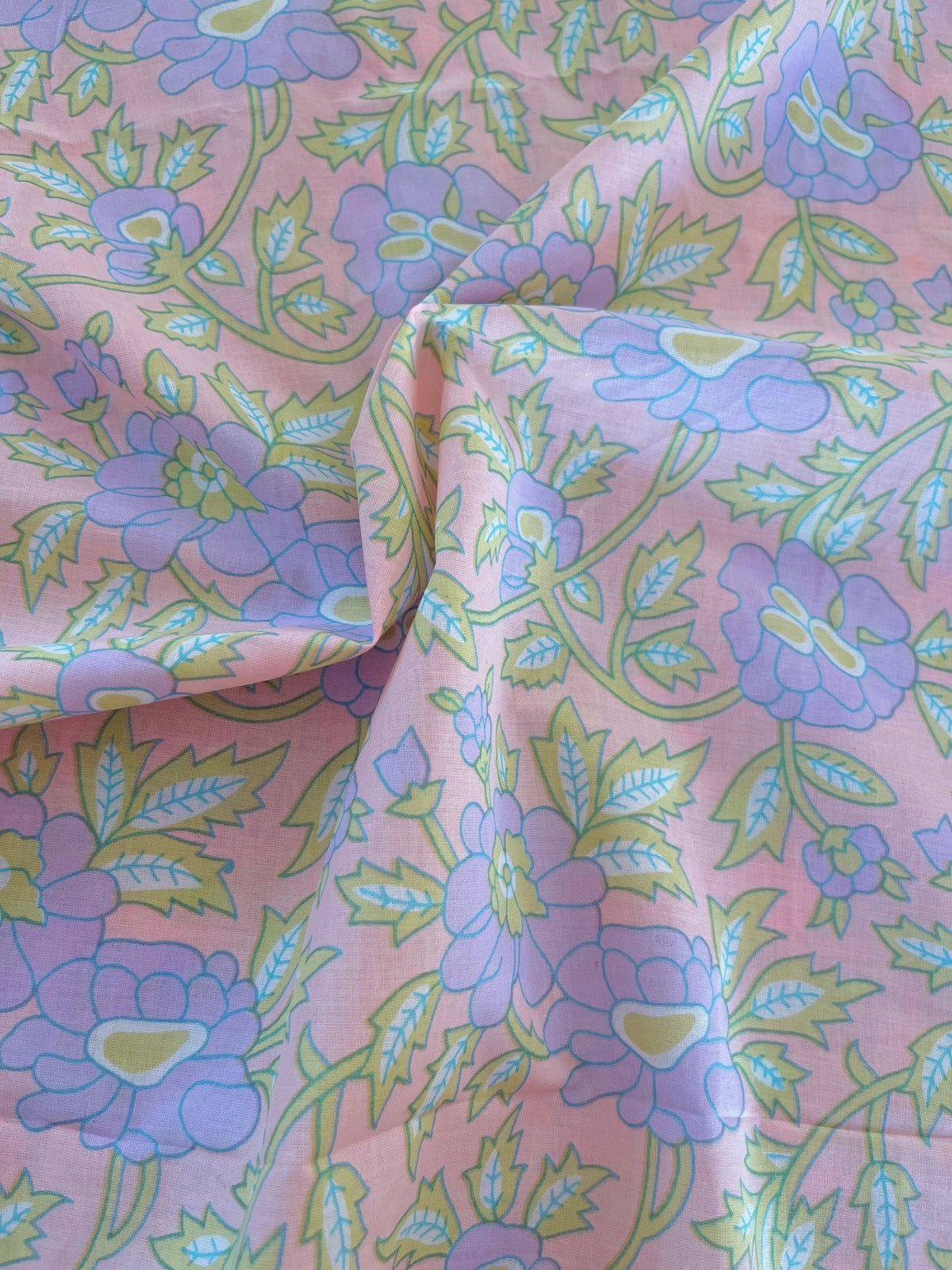 Sara Pastel Handblock Cotton Fabric