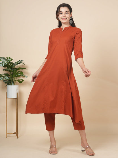 Rust Kali Kurta Set