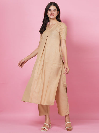 Beige Organic Kurta Set