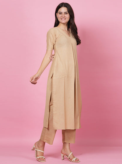 Beige Organic Kurta Set