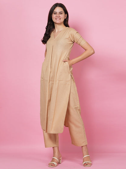 Beige Organic Kurta Set