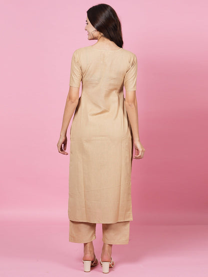 Beige Organic Kurta Set