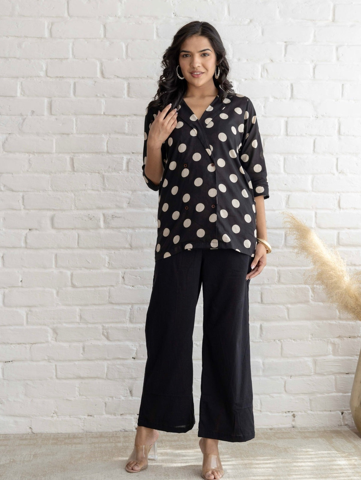 Black Polka Dot Cord Set