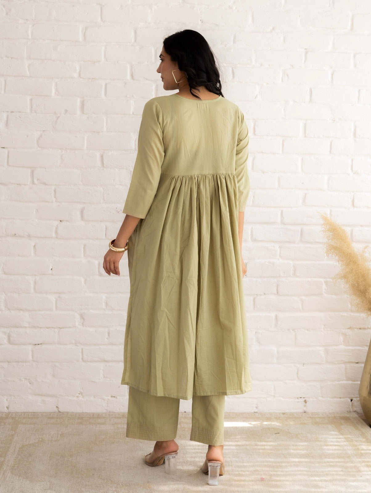 Pastel Green Cotton Kurta Set