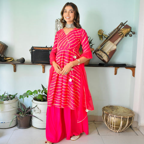 Pink Leharia Sharara Suit Set