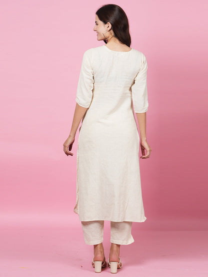 Ivory Handpainted Kurta Set