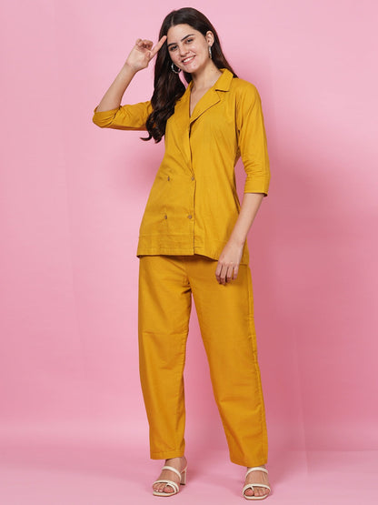 Yellow Blazer Cord Set