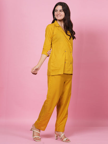 Yellow Blazer Cord Set