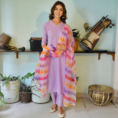 Lavender Organza Suit Set