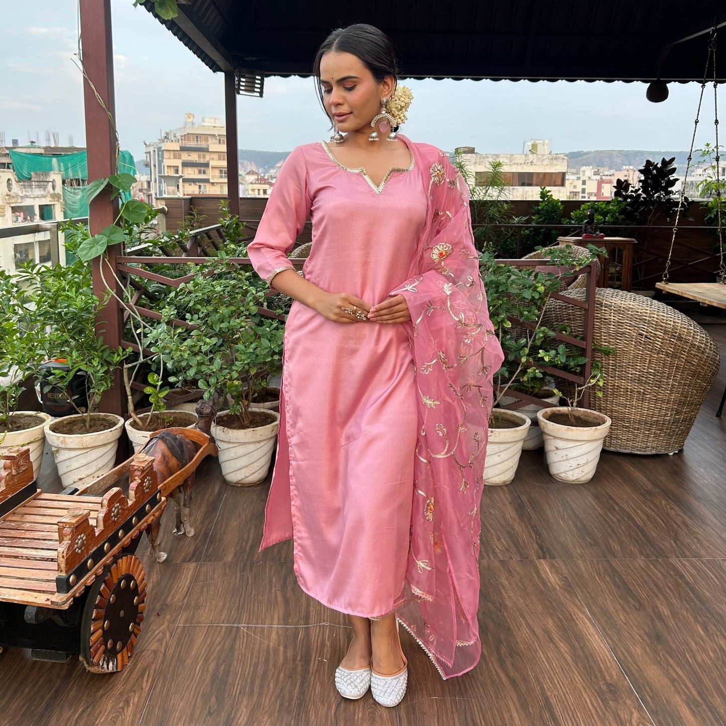 Blush Silk Suit Set