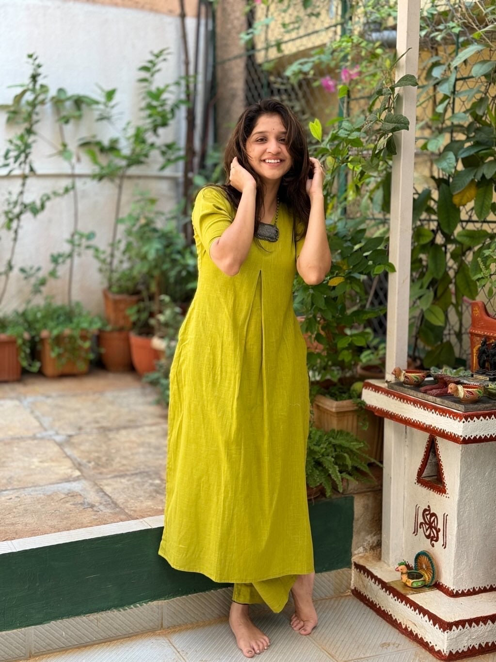 Lime Green Organic Kurta Set