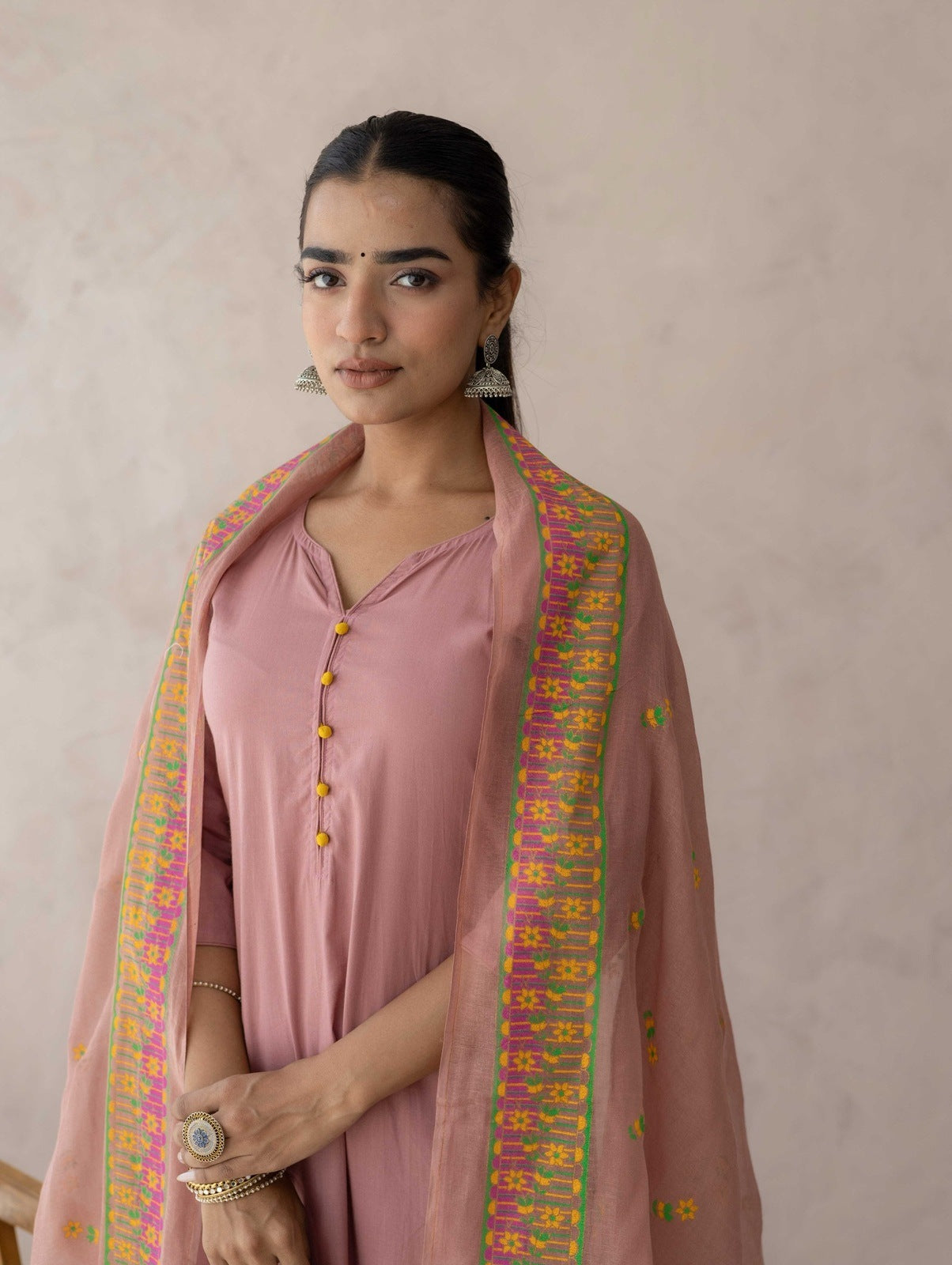 Mauve Cotton Suit Set