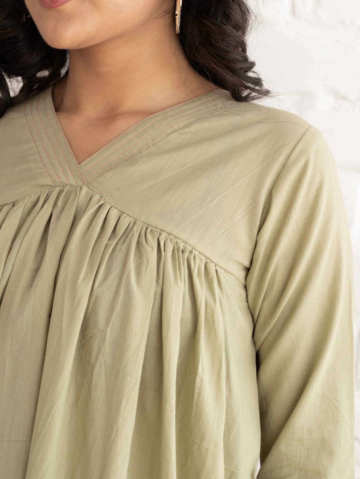 Pastel Green Cotton Kurta Set