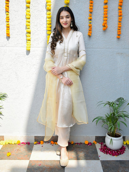 Ivory Silk Handwork Suit Set