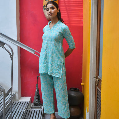 Sky Kantha Cotton Cord Set