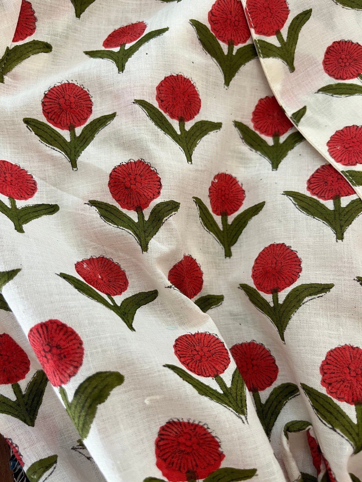 Organic White Rose Cotton Fabric
