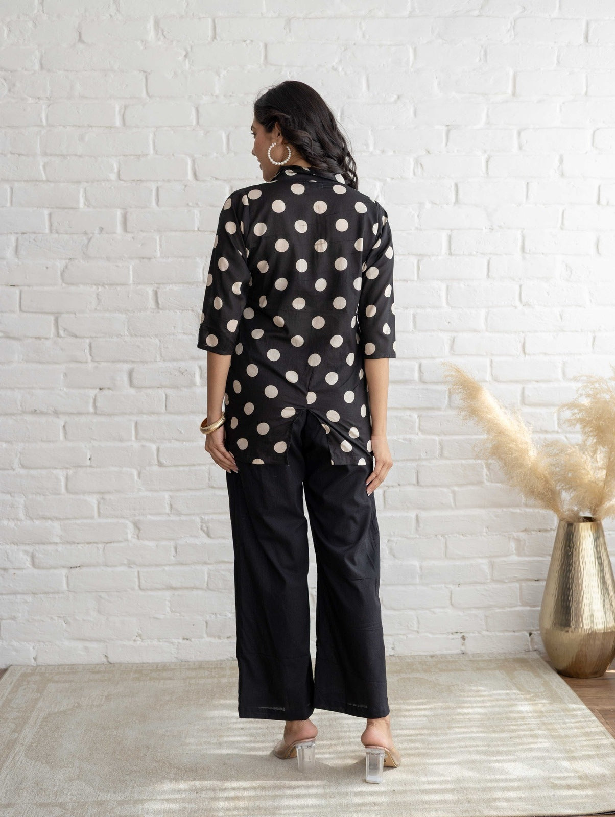 Black Polka Dot Cord Set