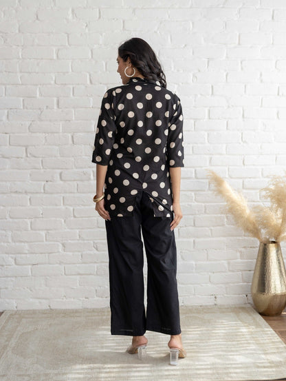 Black Polka Dot Cord Set