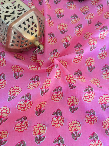 Pari Handblock Butti Cotton Fabric