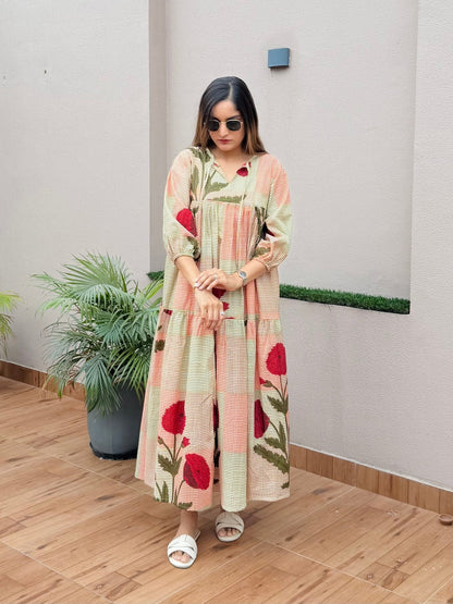 Rose Checked Dress