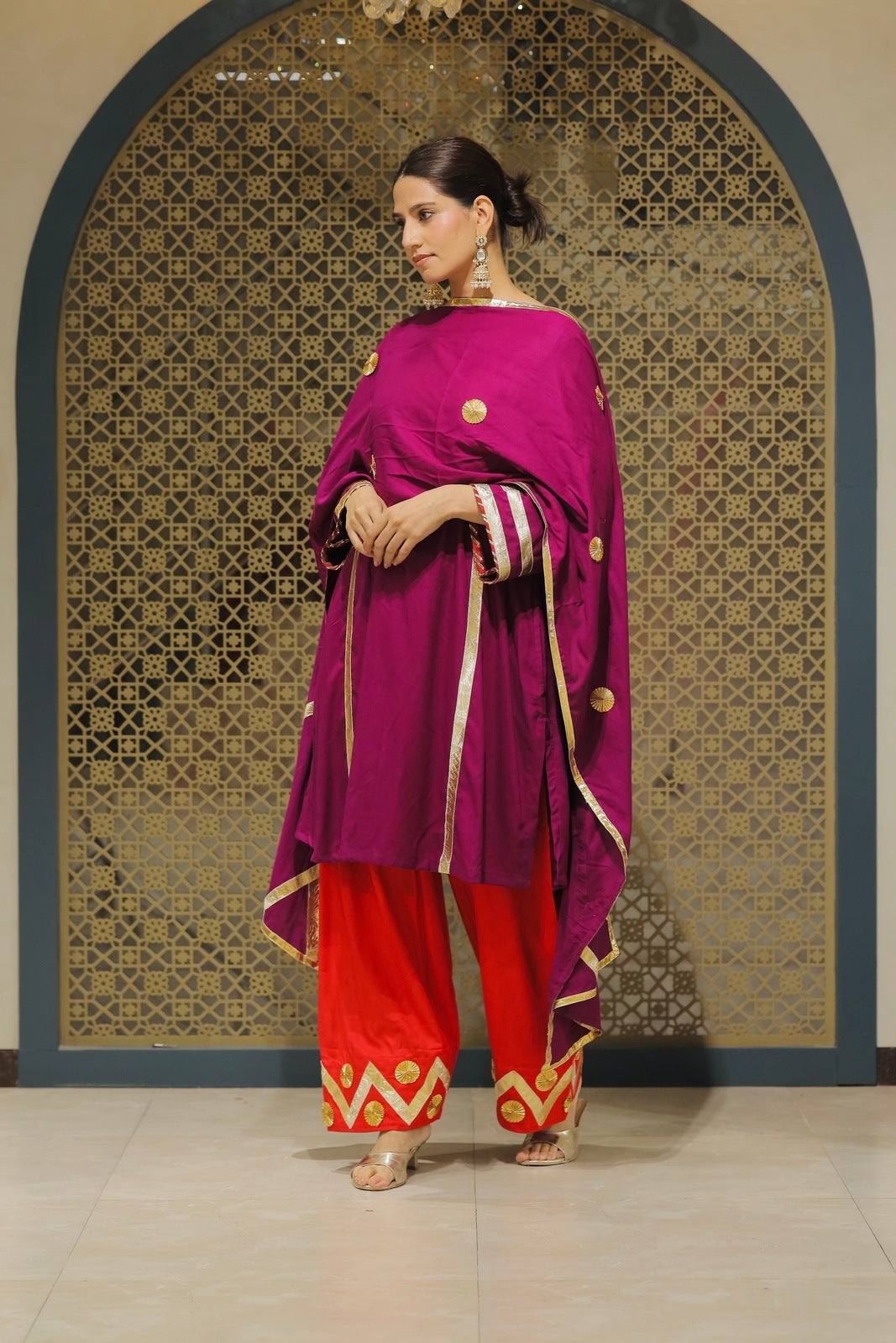 Jamuni Choga With salwar & Dupatta Suit Set