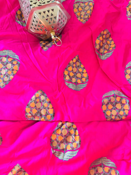 Kolkata Pink Foil Printed Fabric