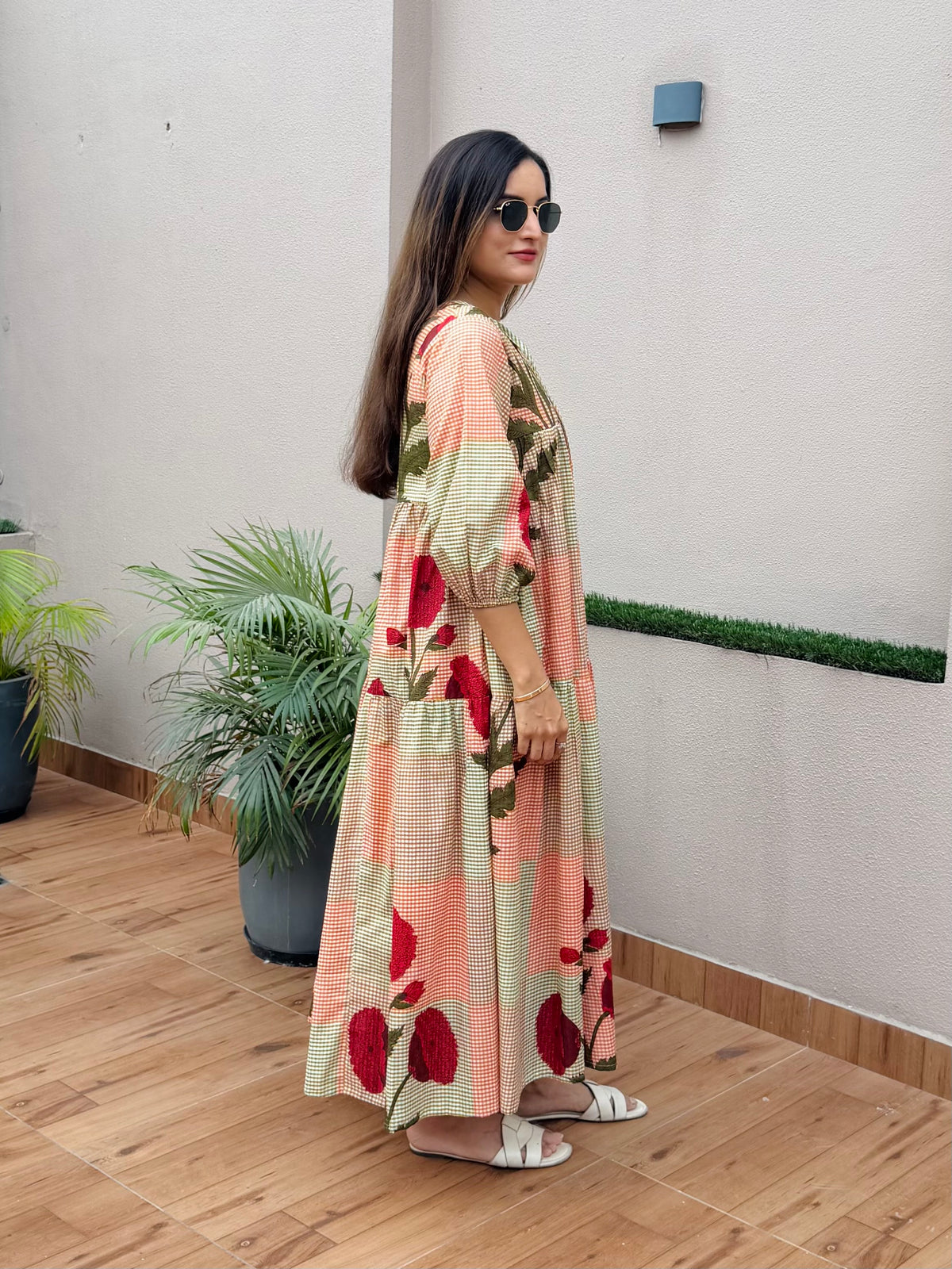 Rose Checked Dress