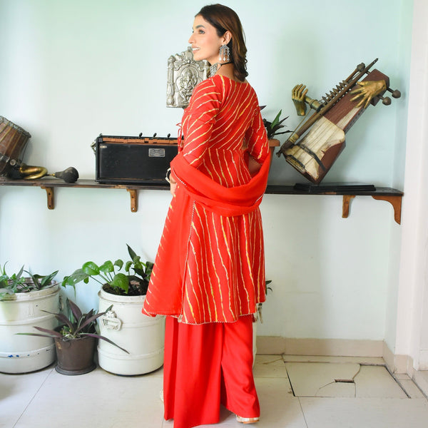 Red Leharia Sharara Suit Set