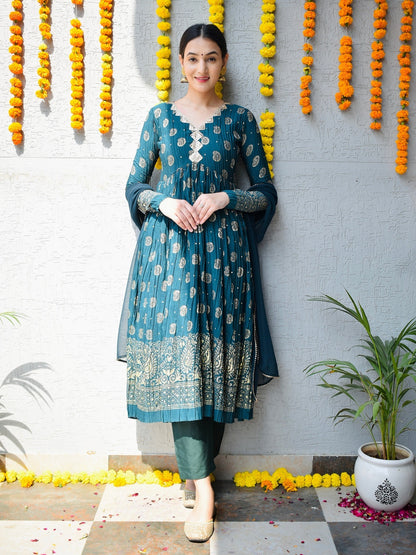 Pine Crinkle Gold Foil Suit Set