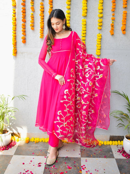 Pink Georgette Suit Set