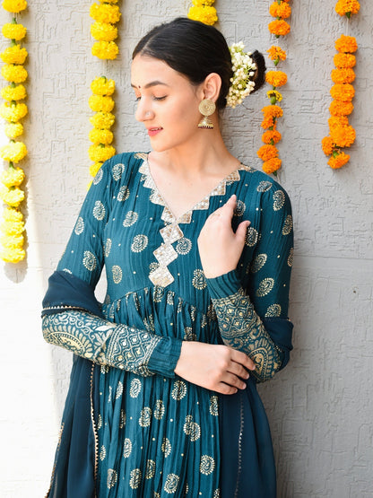 Pine Crinkle Gold Foil Suit Set