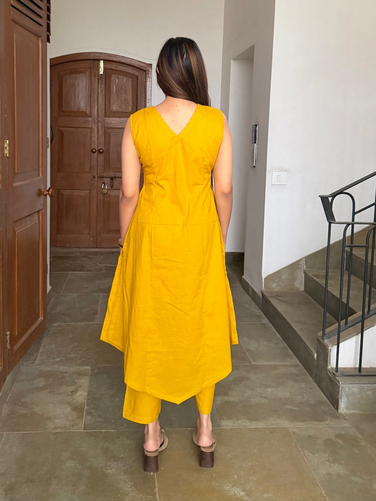 Yellow Cotton Kurta Set