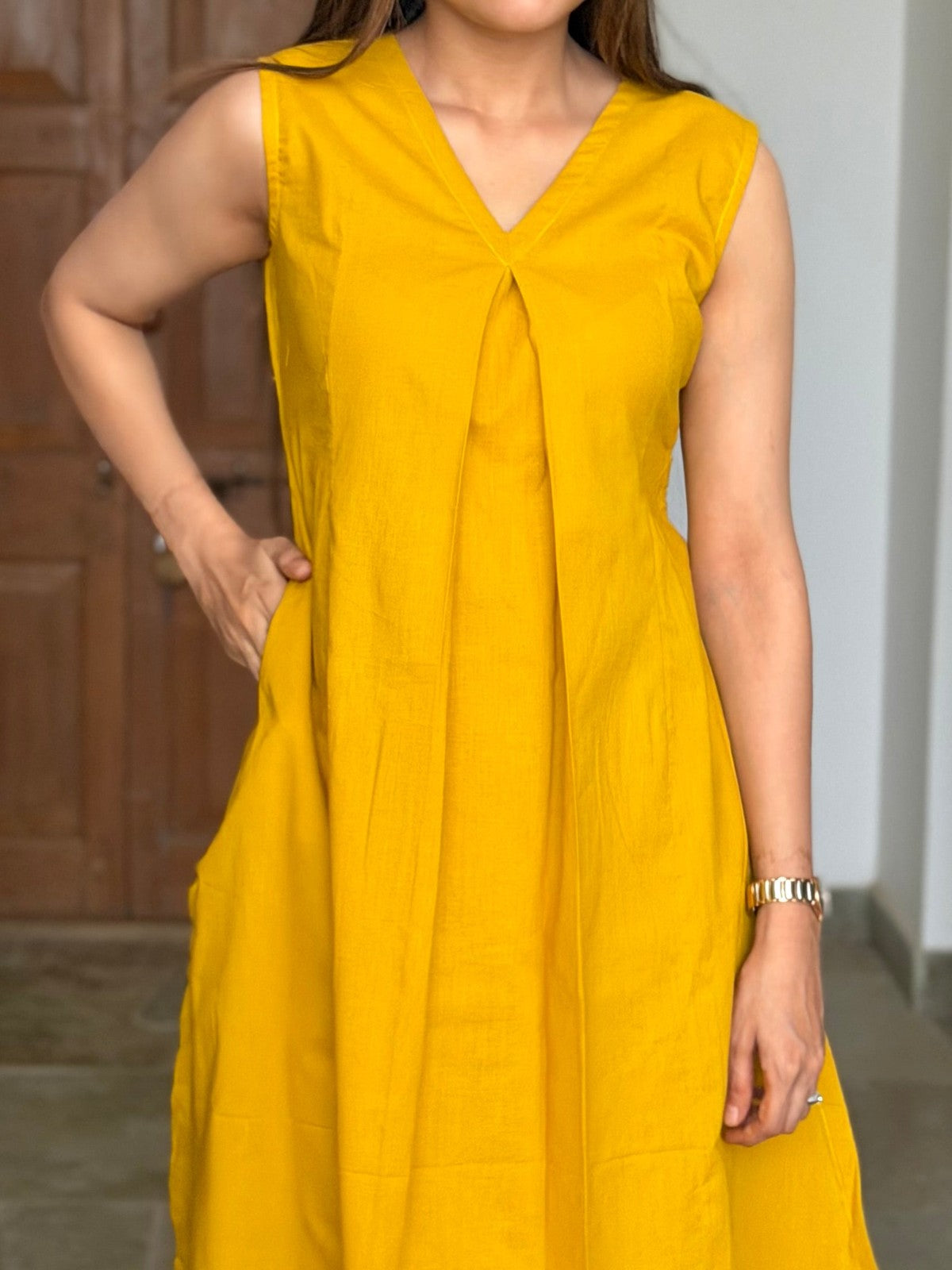 Yellow Cotton Kurta Set