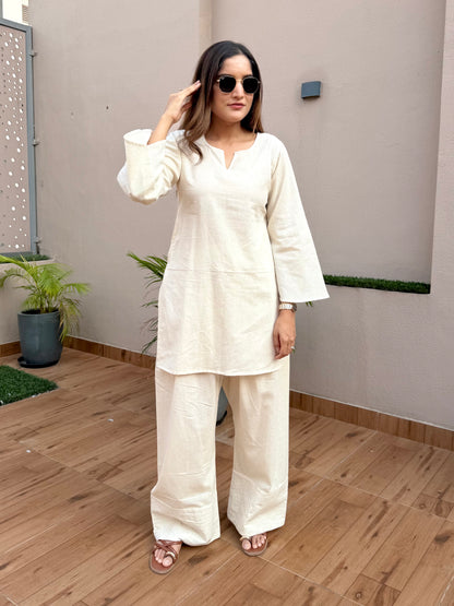 Ivory Linen Farshi Cord Set