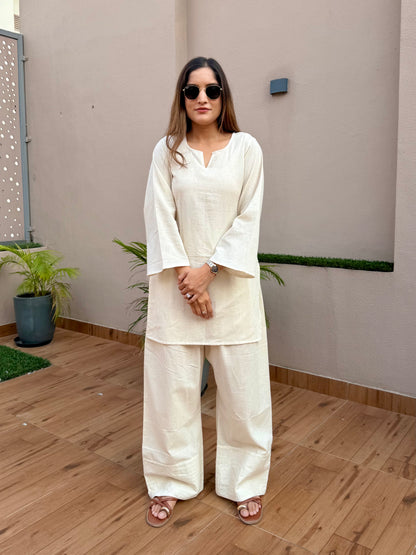 Ivory Linen Farshi Cord Set