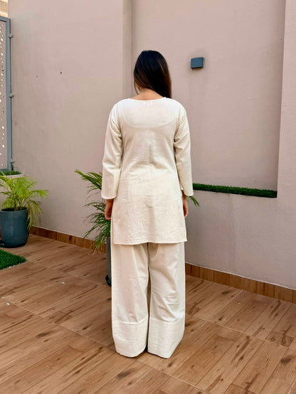 Ivory Linen Farshi Cord Set