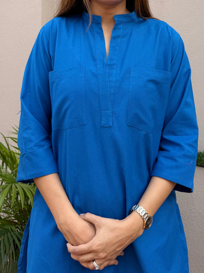 Blue Linen Farshi Cord Set