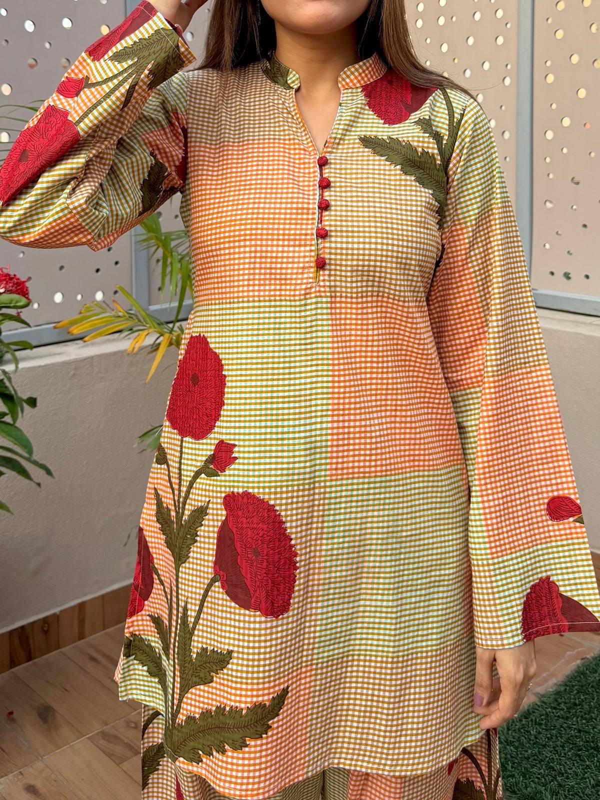 Multi Printed Floral Farshi Cord Set