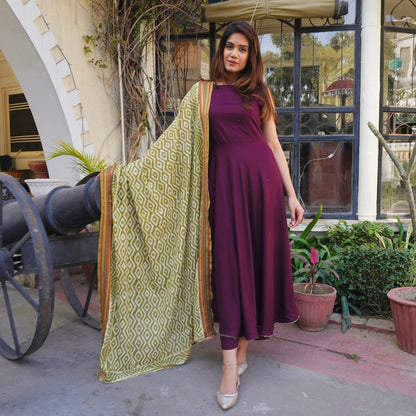 Wine Bagru Suit Set