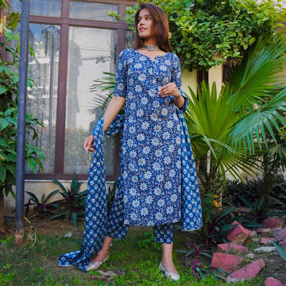 Iti Indigo Cotton Suit Set