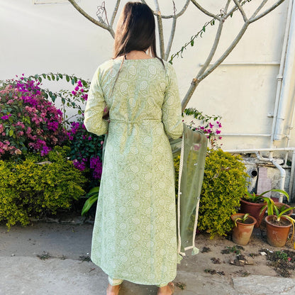 Sea Green Tie-Up Suit Set
