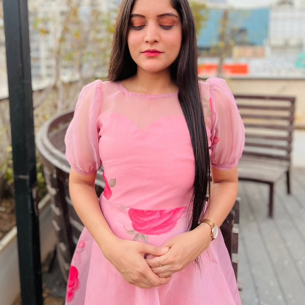 Blush Rose Handpainted Dress