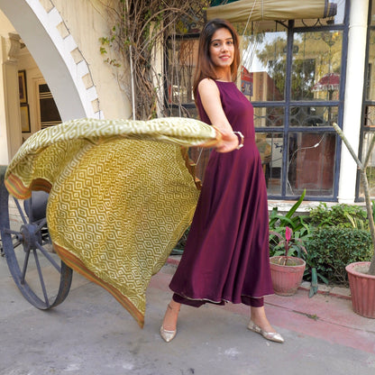 Wine Bagru Suit Set