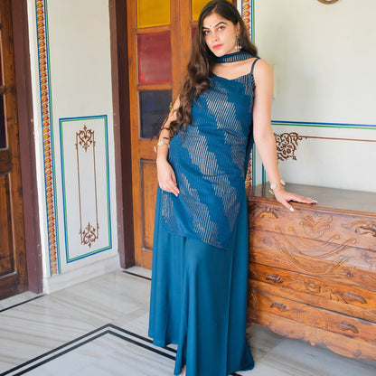 Turquoise Festive Suit Set