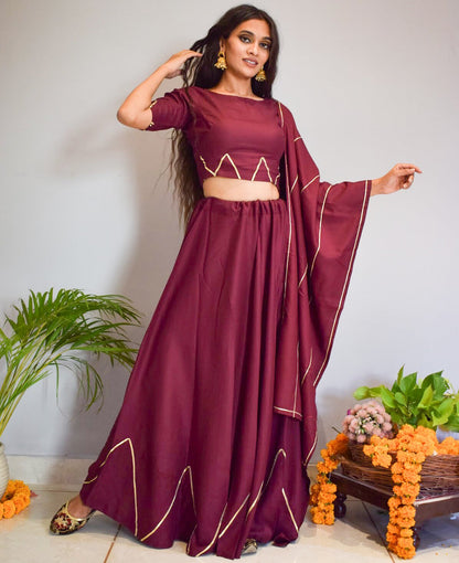 Beauty Wine Lehenga Set
