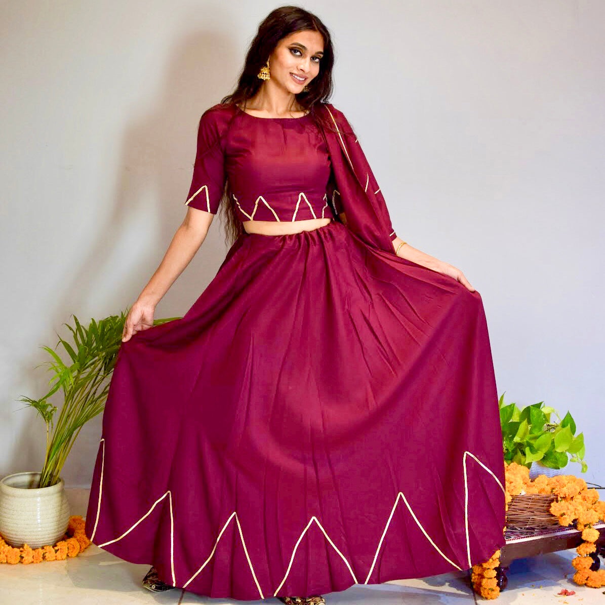 Beauty Wine Lehenga Set