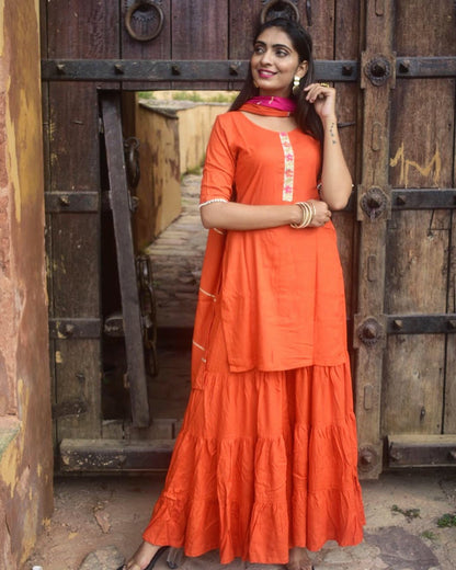 Orange tier Sharara Set