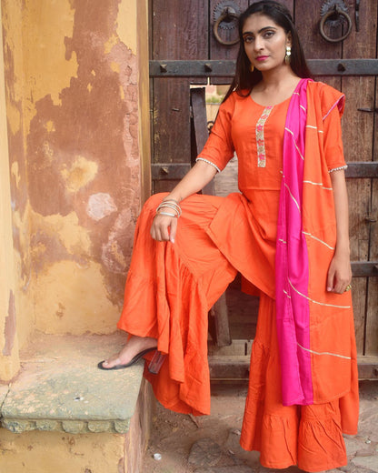 Orange tier Sharara Set