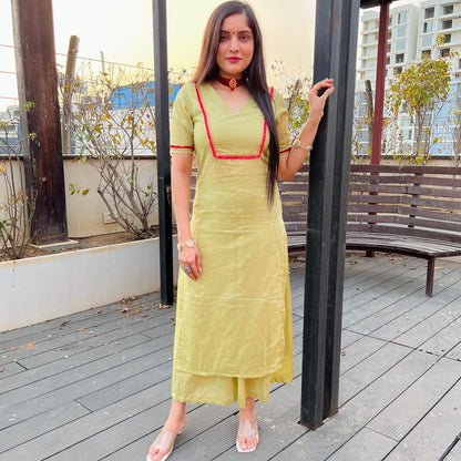 Pistachio Cotton Kurta Set