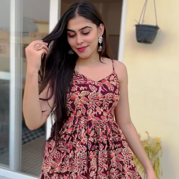 Wine Tier Maxi Dress